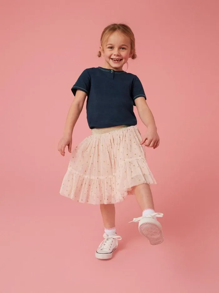 Kids TOPS White Stuff Casey Plain SS T Shirt Dark Navy