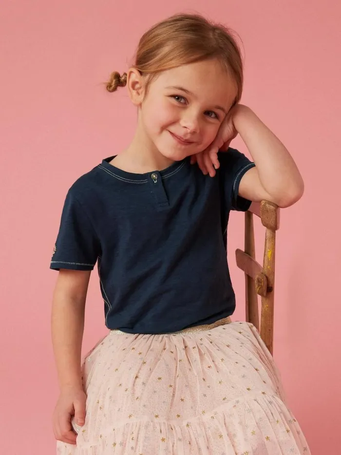 Kids TOPS White Stuff Casey Plain SS T Shirt Dark Navy Kids TOPS White Stuff Casey Plain SS T Shirt Dark Navy