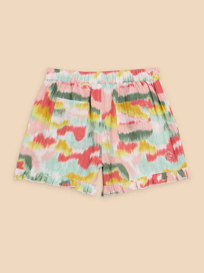 Kids TROUSERS and SHORTS White Stuff Tie Dye Printed Frill Short Pink Multi Kids TROUSERS and SHORTS White Stuff Tie Dye Printed Frill Short Pink Multi