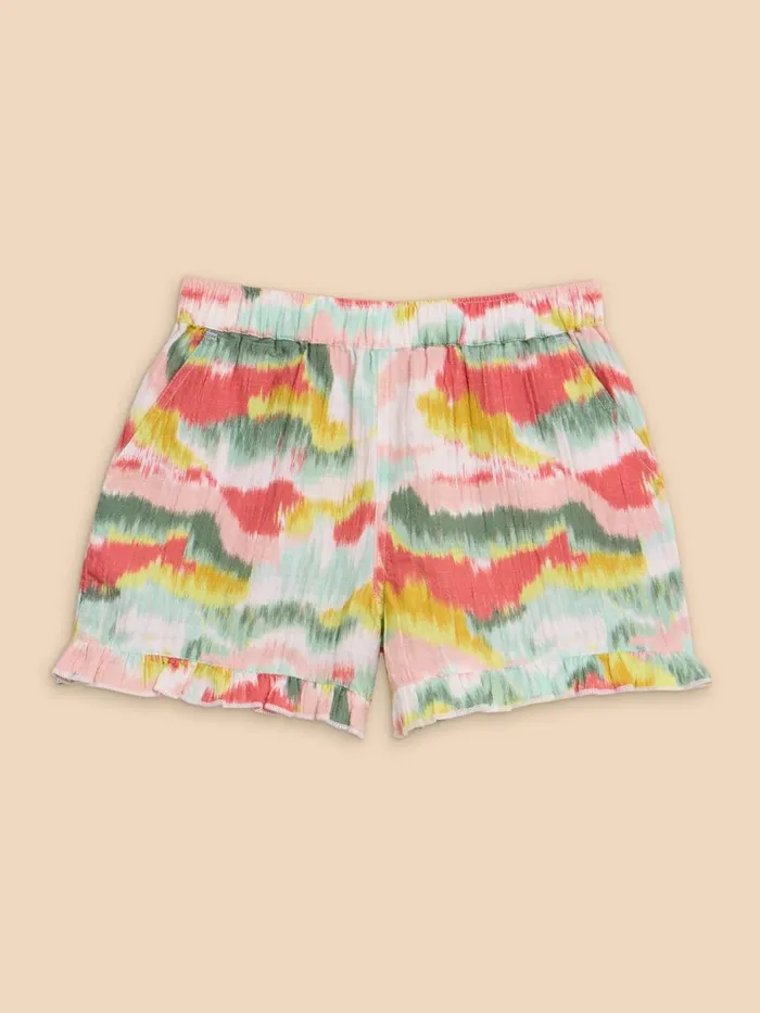 Kids TROUSERS and SHORTS White Stuff Tie Dye Printed Frill Short Pink Multi Kids TROUSERS and SHORTS White Stuff Tie Dye Printed Frill Short Pink Multi