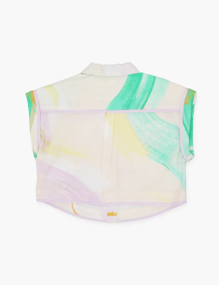 Kids Zimmermann Clothing Everley Utility Shirt Watercolour Multi