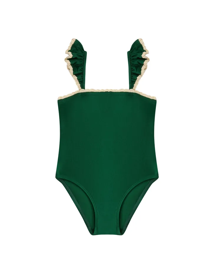 Kids Zimmermann Clothing Wylie Trim Frill 1pc Emerald