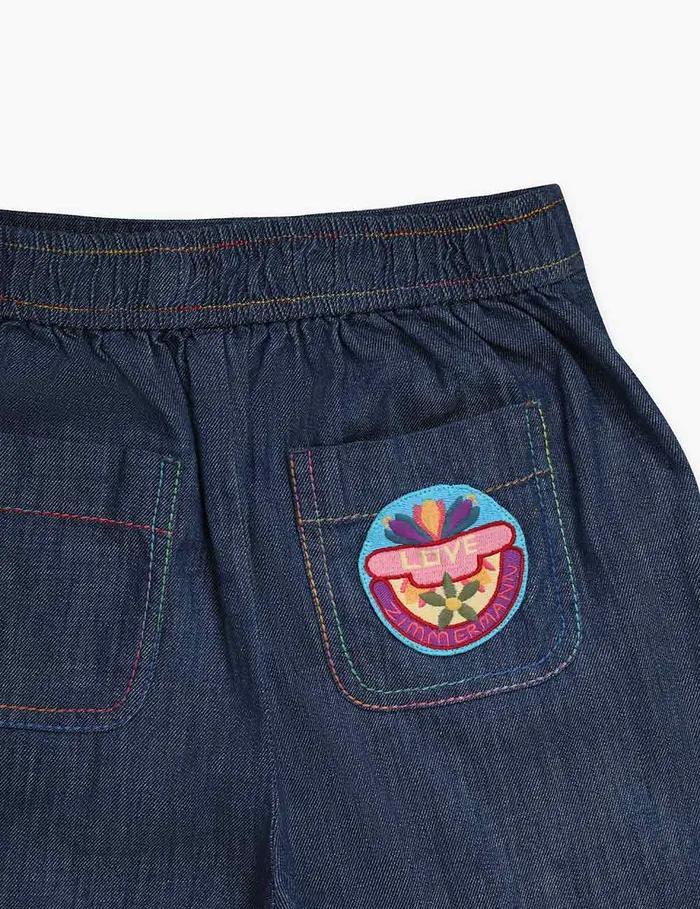 Kids Zimmermann Denim Ottie Denim Pant Blue Lagoon