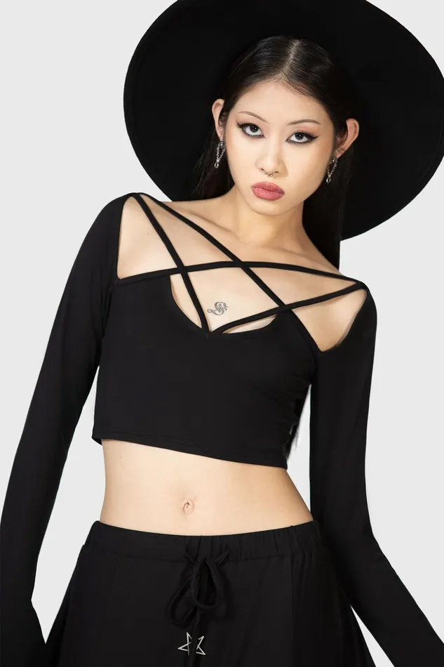 Killstar Basics Women Celestial Night Crop Top