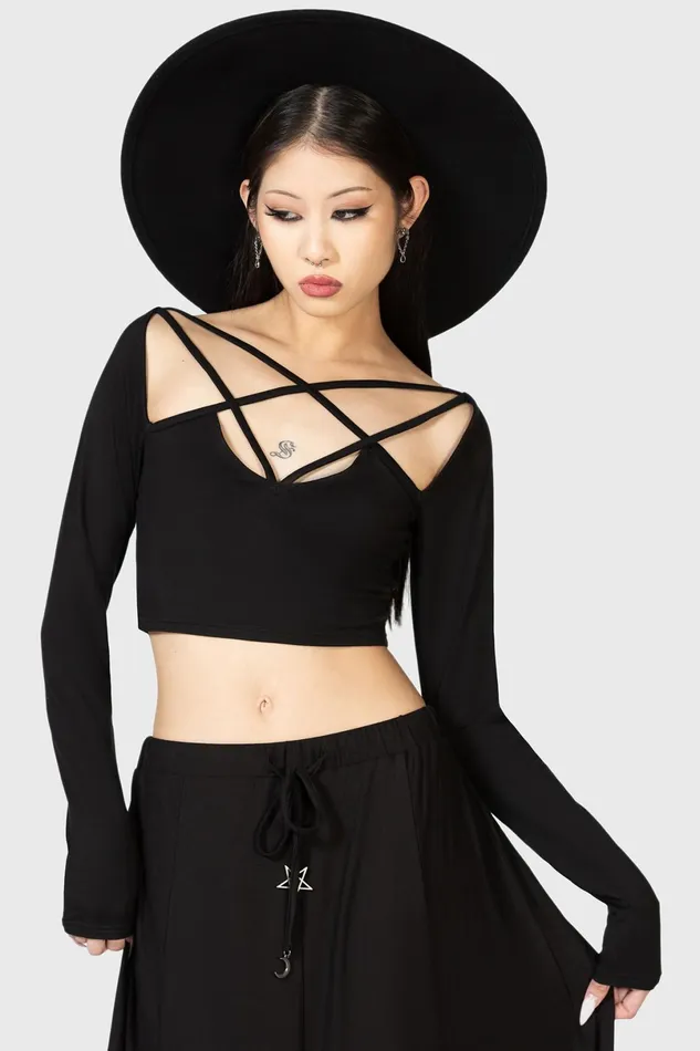 Killstar Basics Women Celestial Night Crop Top