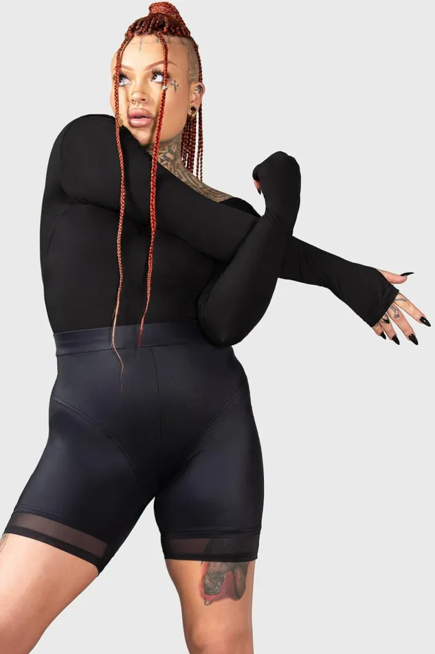 Killstar Basics Women Flexi Demon Long Sleeve Leotard
