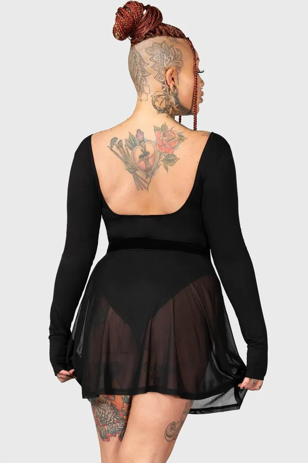 Killstar Basics Women Flexi Demon Long Sleeve Leotard