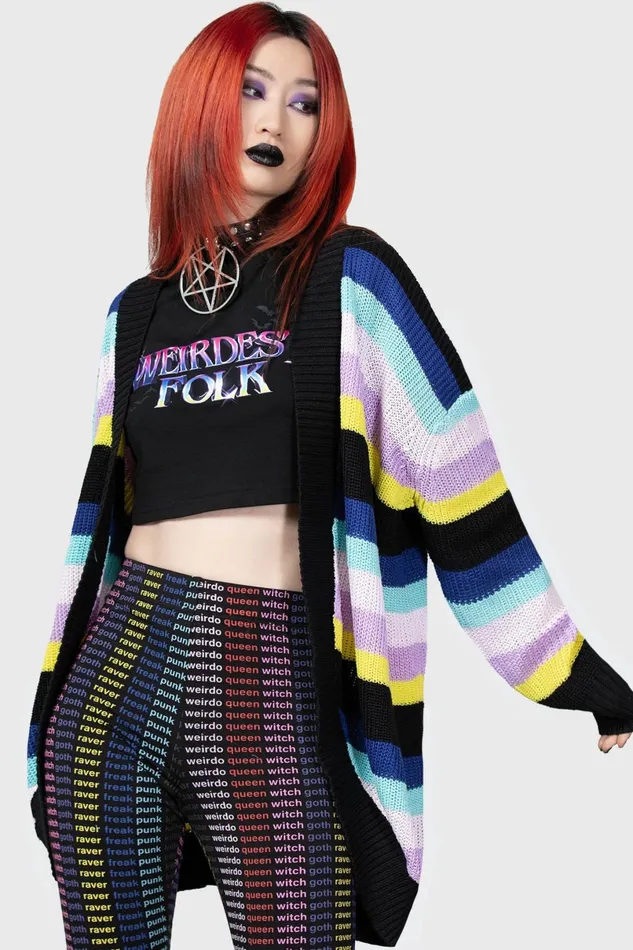 Killstar Cardigans Women Neon Rainbow Cardigan