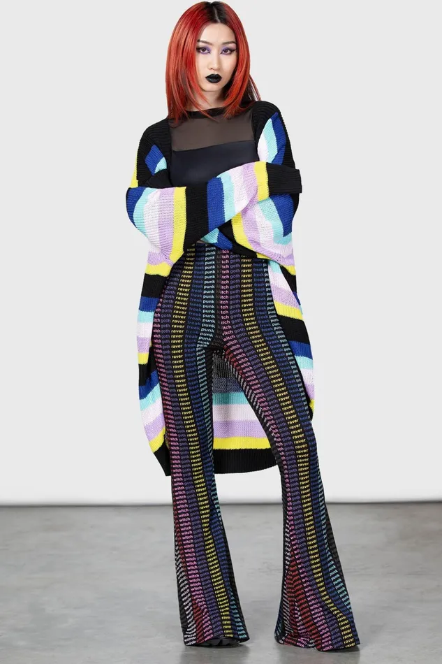Killstar Cardigans Women Neon Rainbow Cardigan