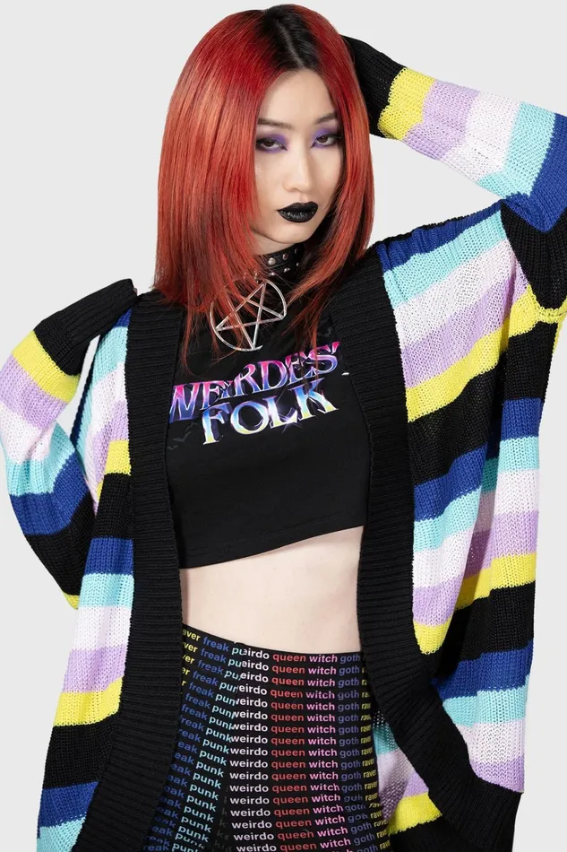 Killstar Cardigans Women Neon Rainbow Cardigan