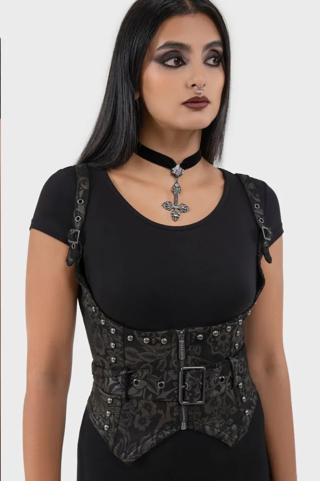 Killstar Corsets Women Malapas Underbust Corset BLACK LILY
