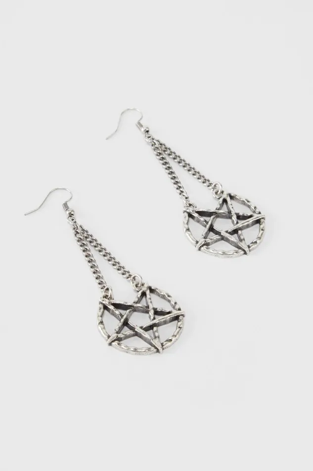 Killstar Earrings Women Broken Seal Pentagram Earrings