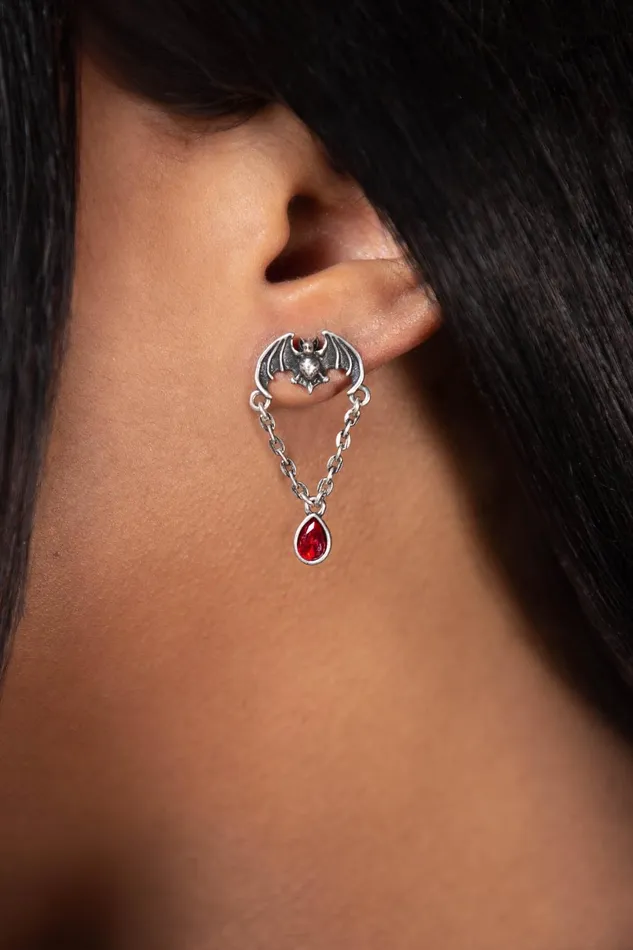 Killstar Earrings Women Vamp Bat Earrings RED