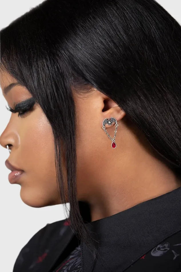 Killstar Earrings Women Vamp Bat Earrings RED