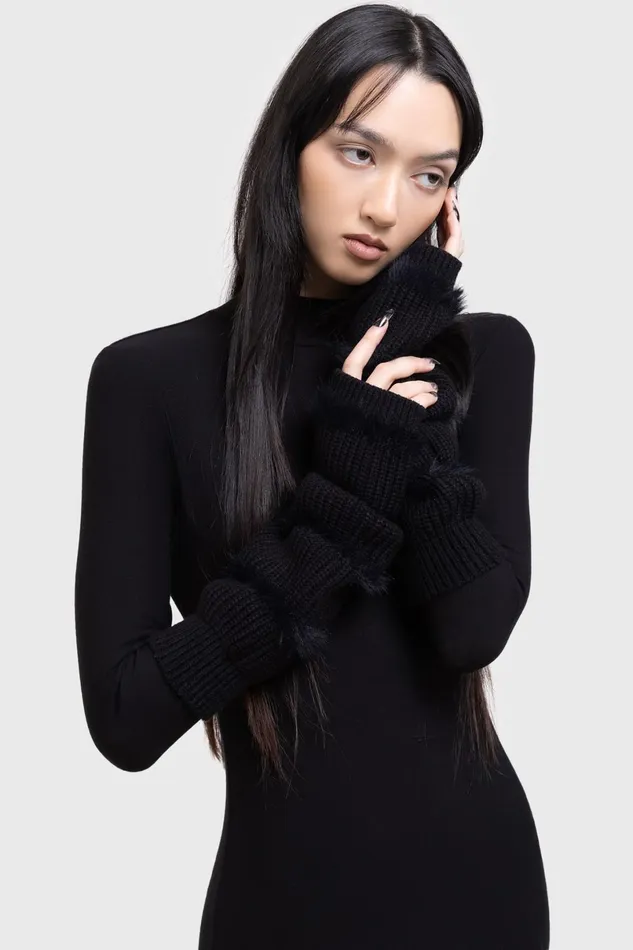 Killstar Gloves and Scarves Women Striped Night Arm Warmers