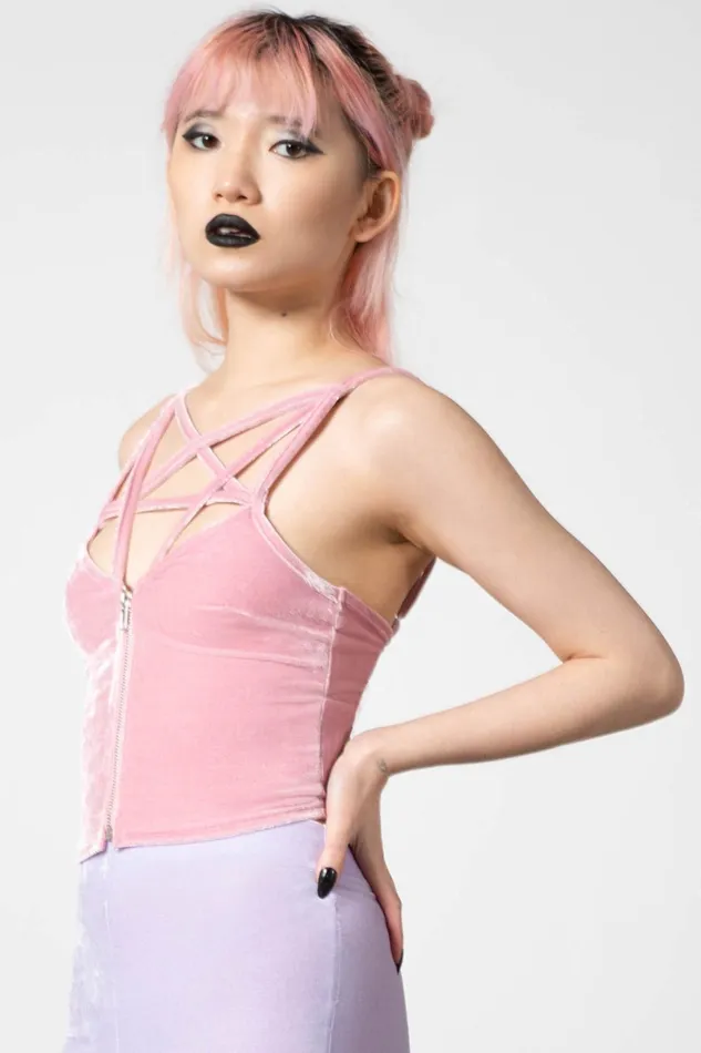 Killstar Going Out Women Lost In Sin Zip Top PASTEL PINK