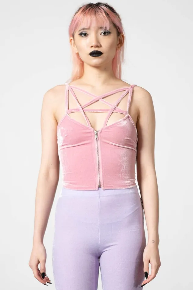 Killstar Going Out Women Lost In Sin Zip Top PASTEL PINK