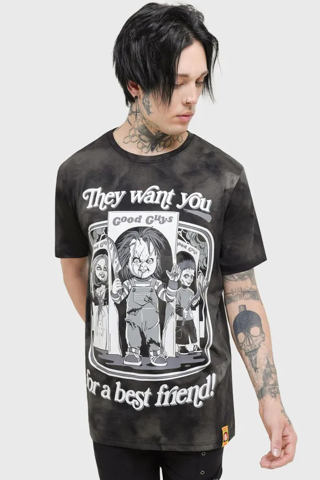 Killstar Graphic Tops Men Hey There Friend TShirt