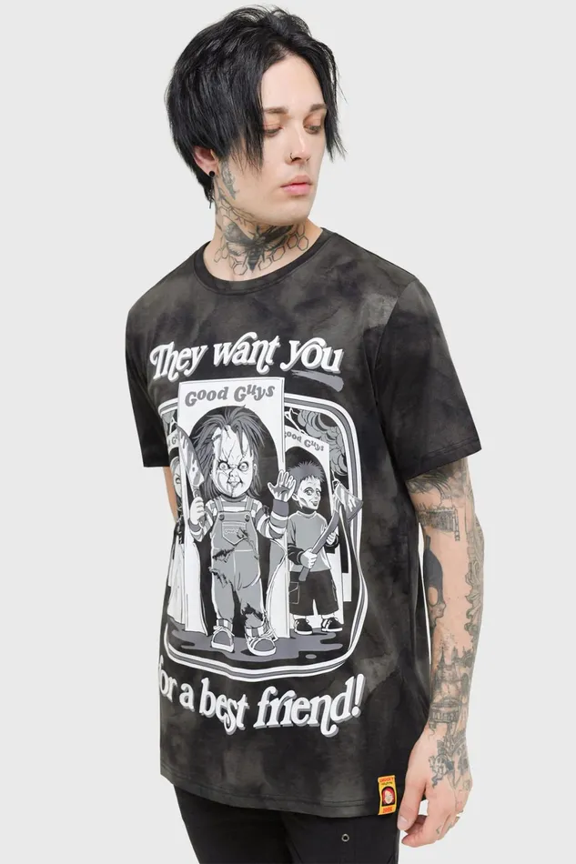 Killstar Graphic Tops Men Hey There Friend TShirt