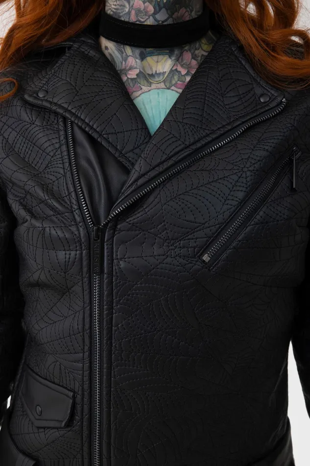 Killstar Jackets and Coats Women Spideration Biker Jacket