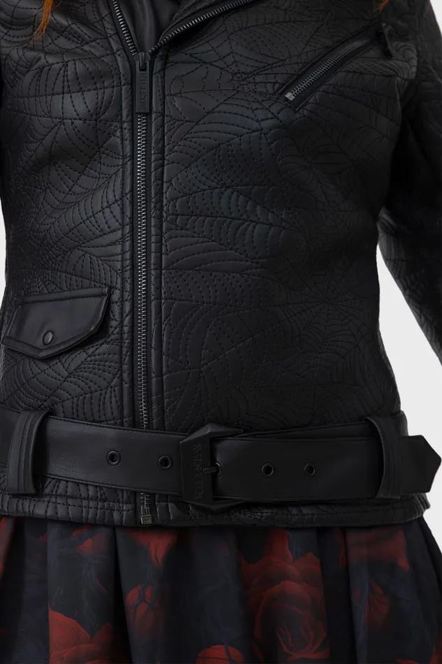 Killstar Jackets and Coats Women Spideration Biker Jacket