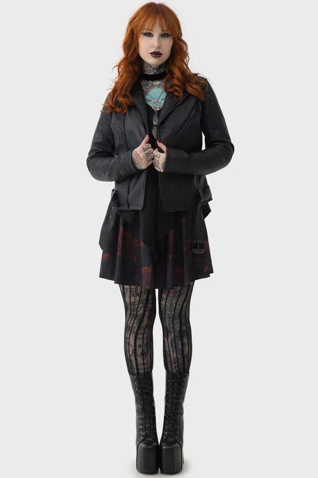 Killstar Jackets and Coats Women Spideration Biker Jacket