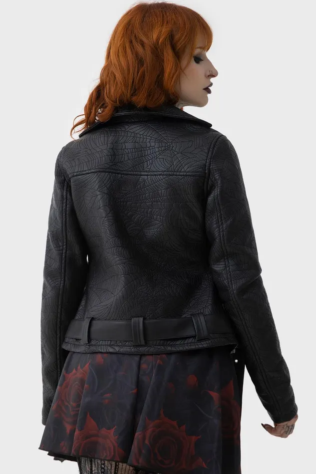 Killstar Jackets and Coats Women Spideration Biker Jacket