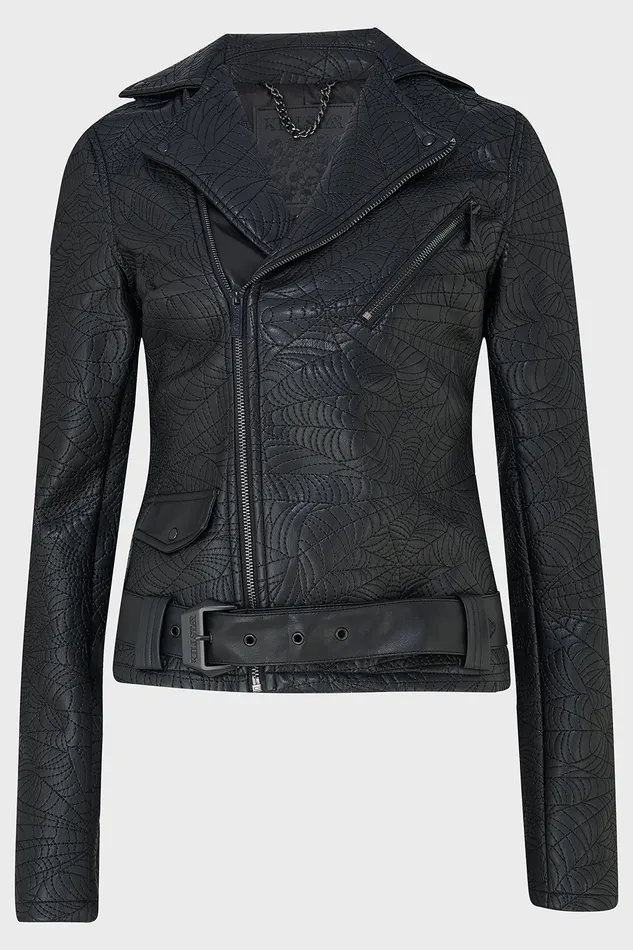 Killstar Jackets and Coats Women Spideration Biker Jacket