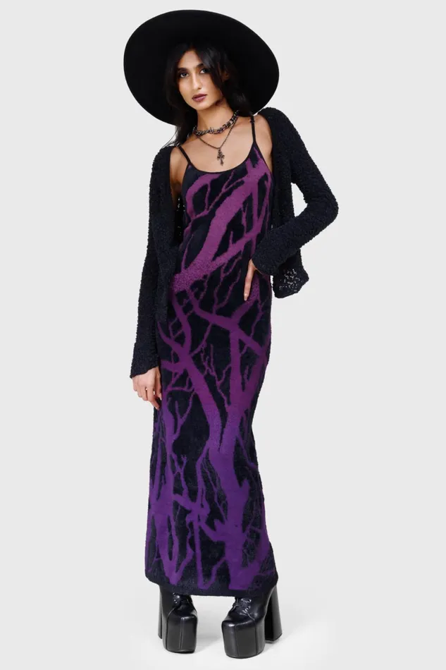 Killstar Knitted Women Forest Knit Maxi Dress