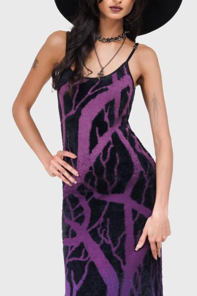 Killstar Knitted Women Forest Knit Maxi Dress