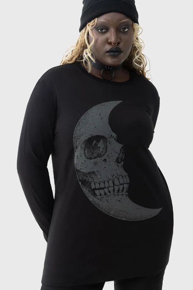 Killstar Long Sleeves Men Lunar Crescent Long Sleeve Top