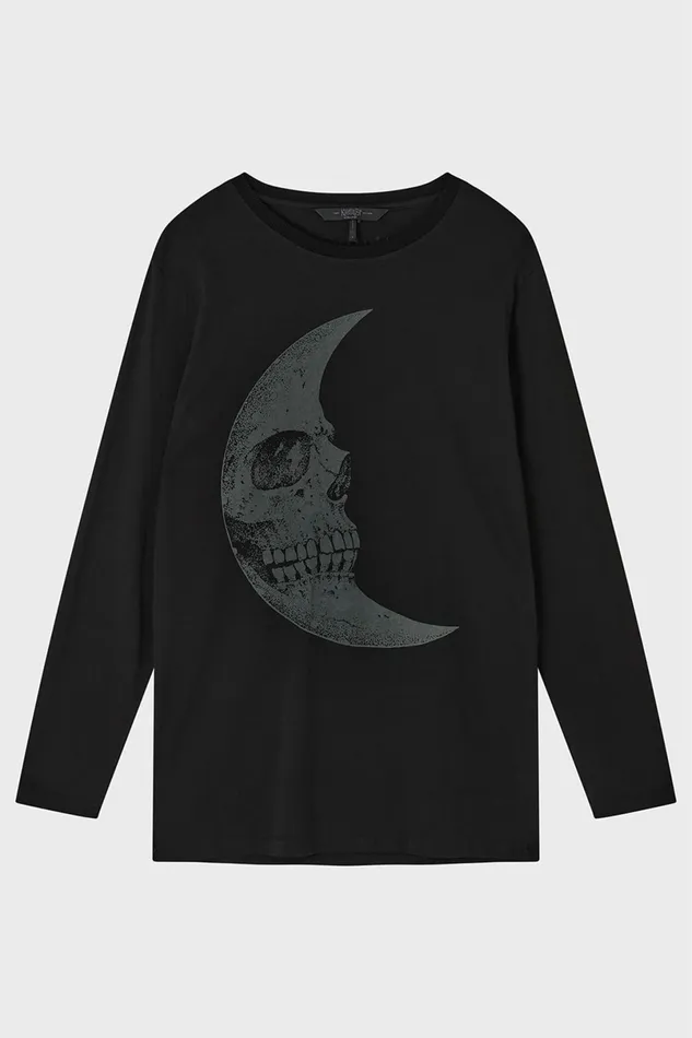 Killstar Long Sleeves Men Lunar Crescent Long Sleeve Top