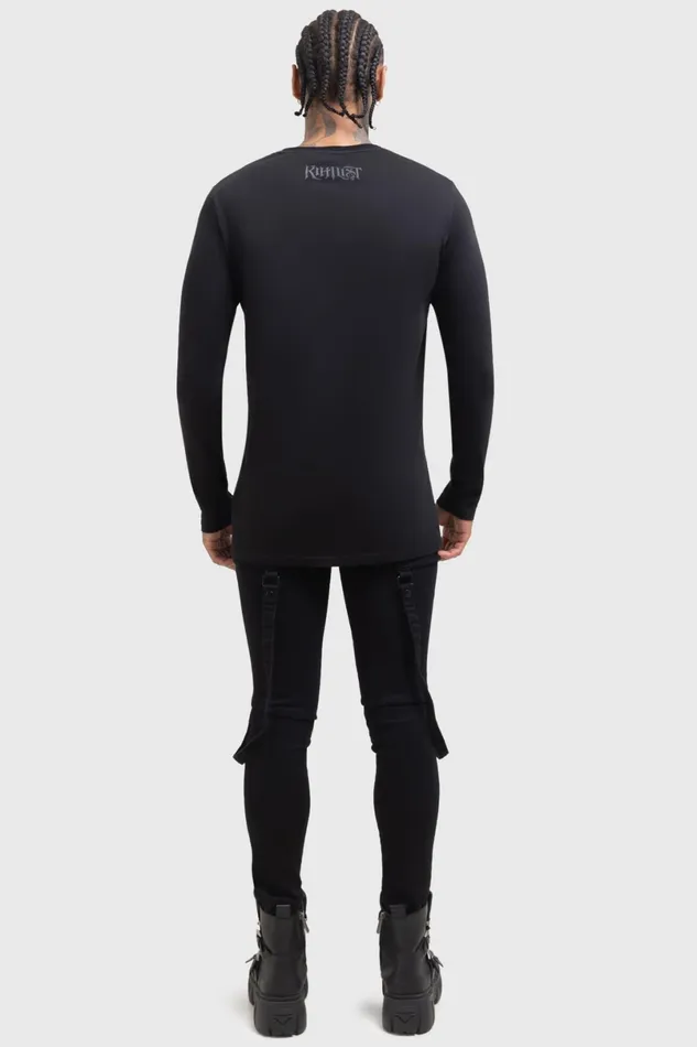 Killstar Long Sleeves Men Lunar Crescent Long Sleeve Top