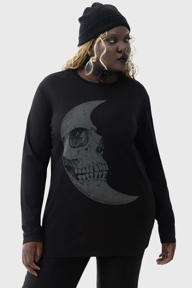Killstar Long Sleeves Men Lunar Crescent Long Sleeve Top