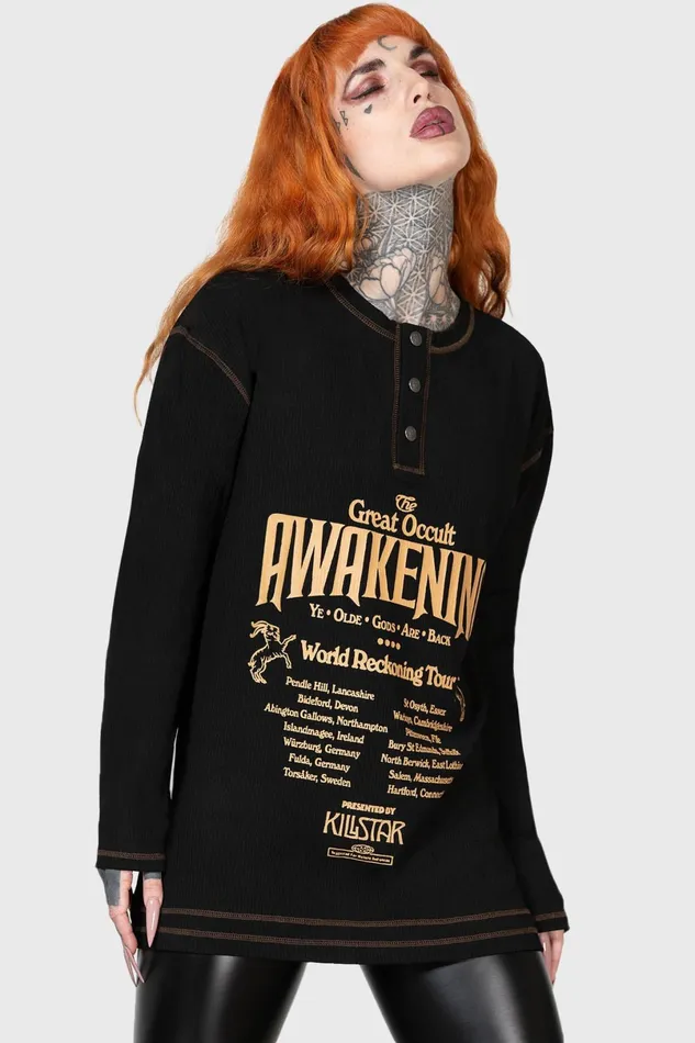 Killstar Long Sleeves Men Otherworlds Henley Top