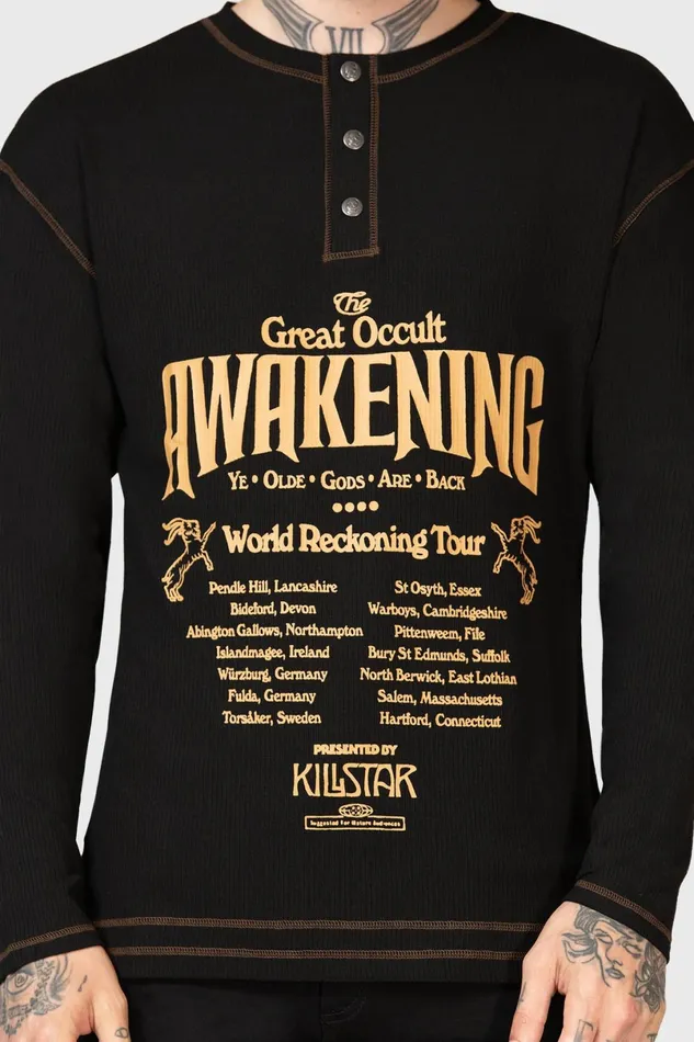 Killstar Long Sleeves Men Otherworlds Henley Top
