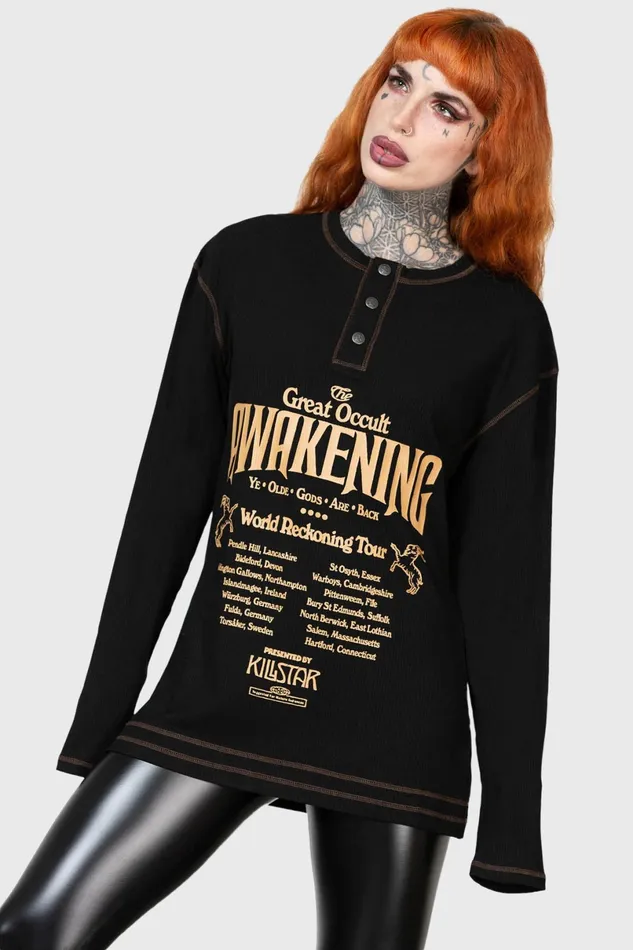 Killstar Long Sleeves Men Otherworlds Henley Top