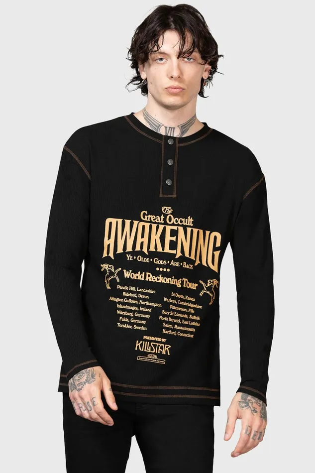 Killstar Long Sleeves Men Otherworlds Henley Top