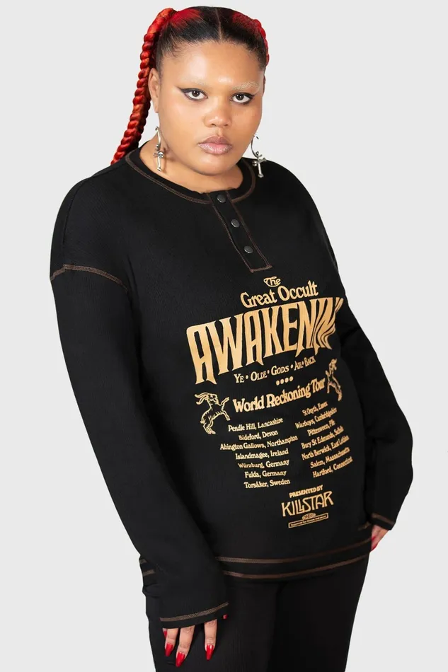 Killstar Long Sleeves Men Otherworlds Henley Top