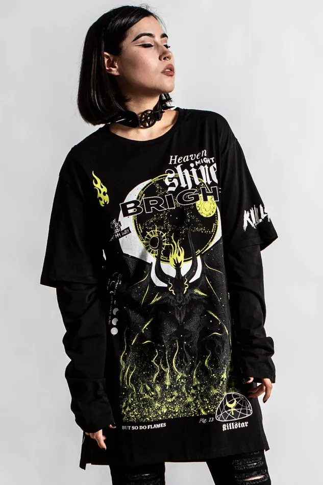 Killstar Long Sleeves Men Shine Bright 2Layer Top
