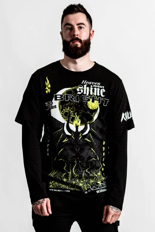 Killstar Long Sleeves Men Shine Bright 2Layer Top