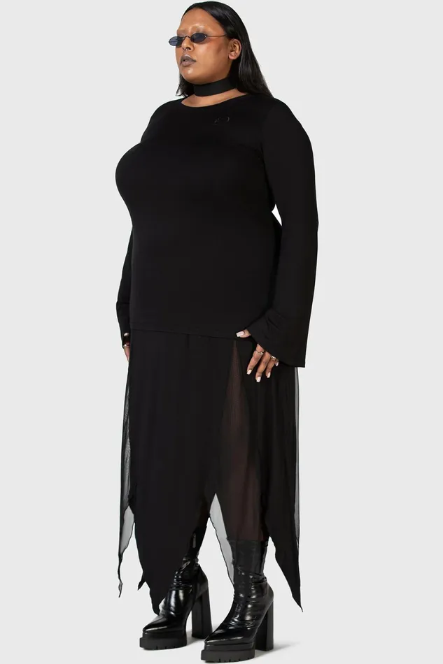 Killstar Long Sleeves Women Echoed Darkness Tunic Top
