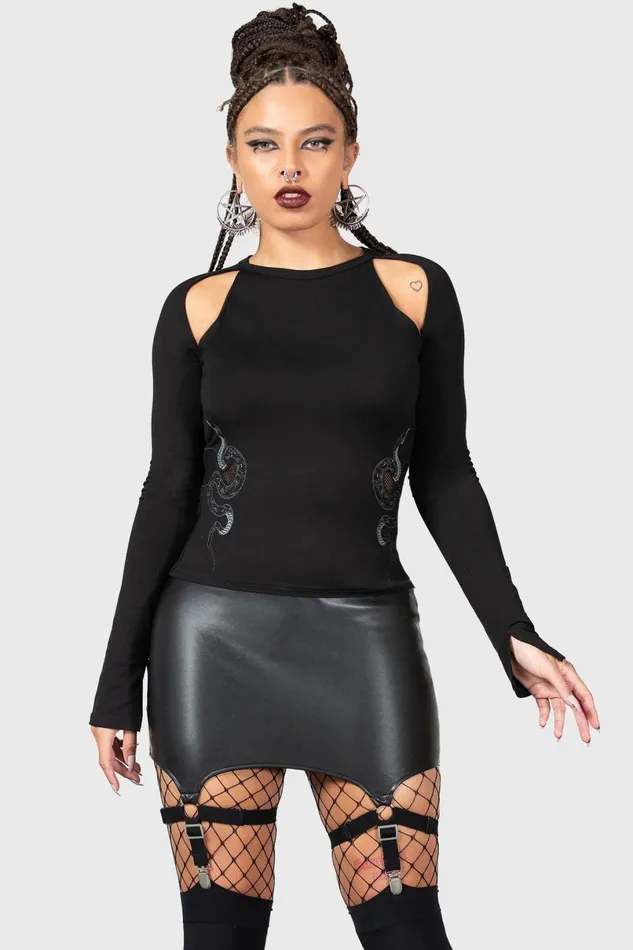 Killstar Long Sleeves Women Femme Fangs Top