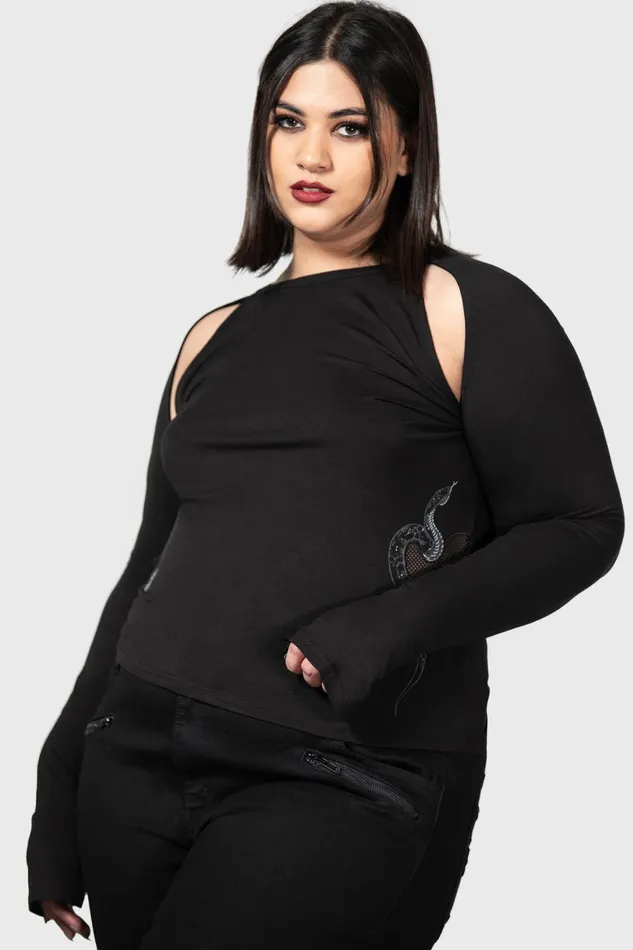 Killstar Long Sleeves Women Femme Fangs Top