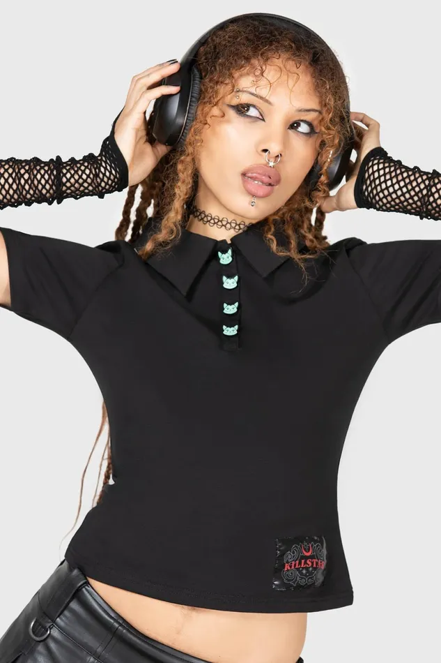 Killstar Long Sleeves Women Lil Vampurr Collar Top