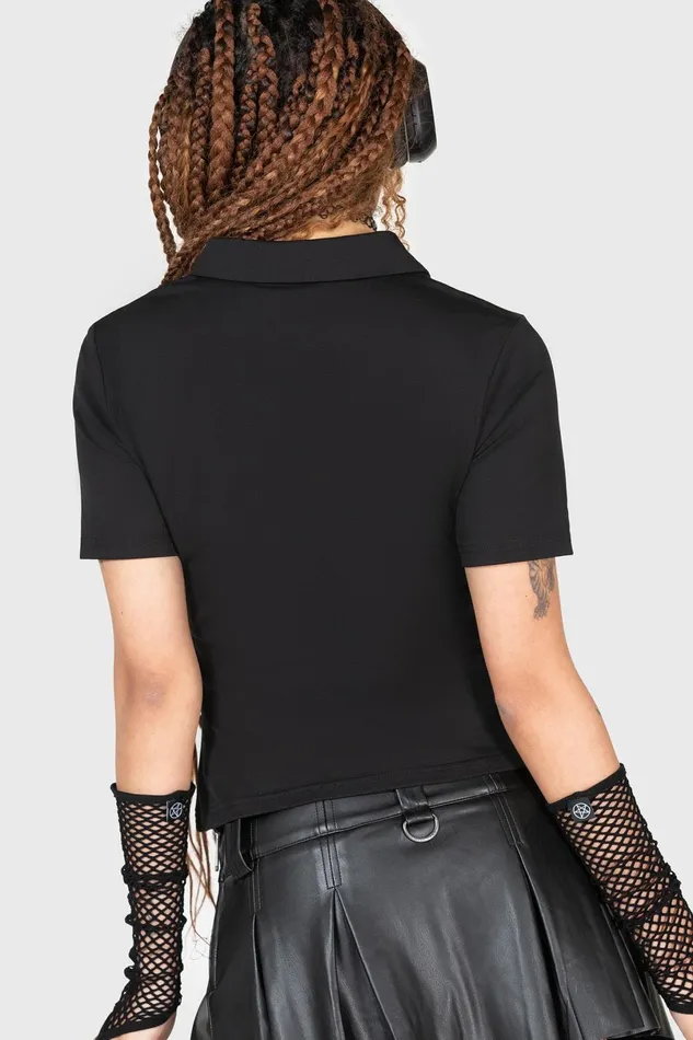 Killstar Long Sleeves Women Lil Vampurr Collar Top