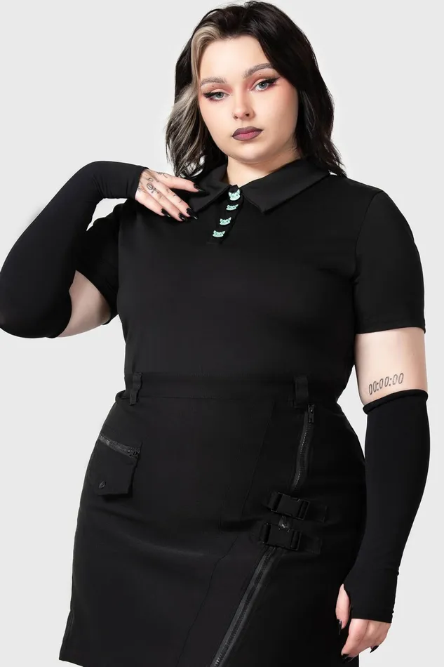 Killstar Long Sleeves Women Lil Vampurr Collar Top