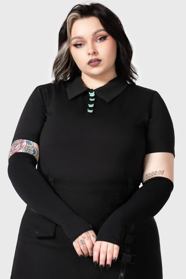 Killstar Long Sleeves Women Lil Vampurr Collar Top
