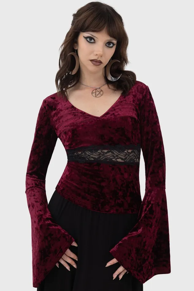 Killstar Long Sleeves Women Rosethorn Top