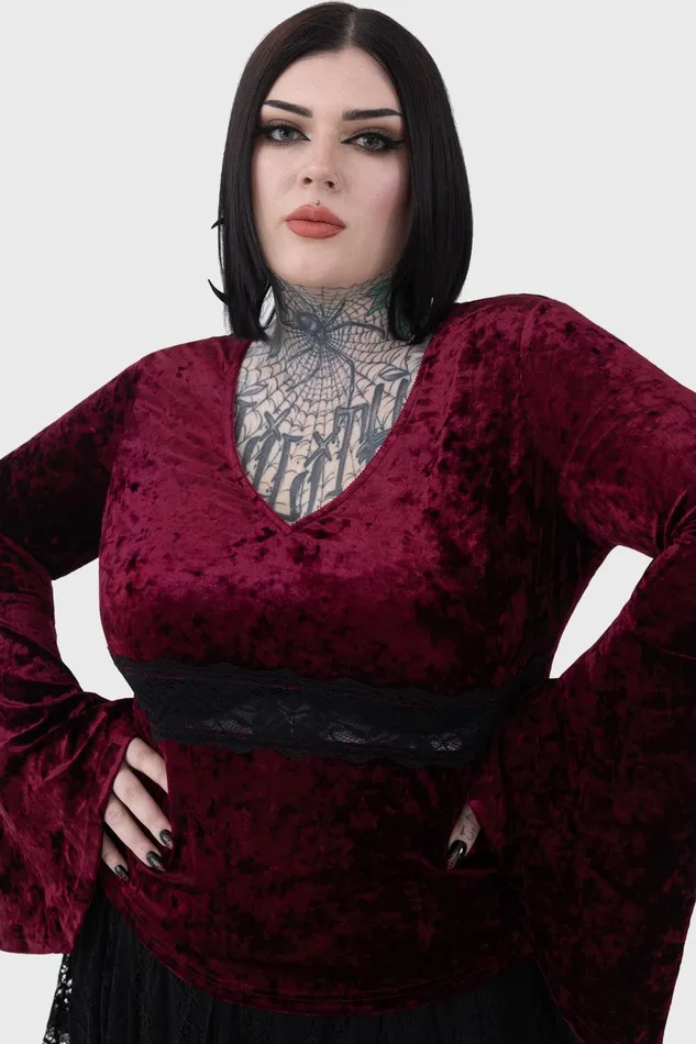 Killstar Long Sleeves Women Rosethorn Top